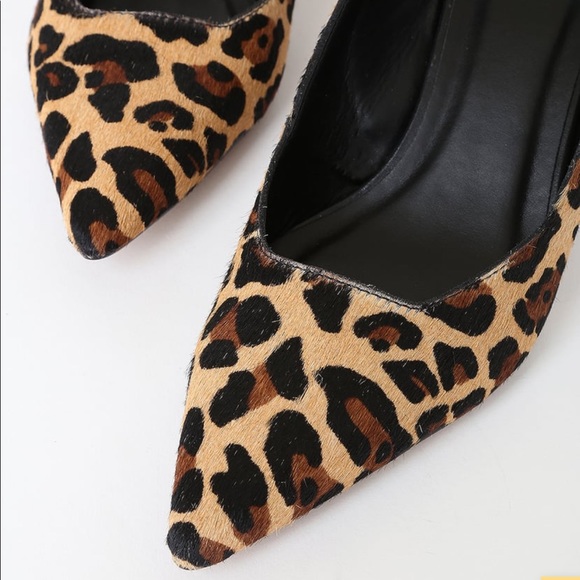 NWT Lulus Bixby Leopard Calf Hair Leather Pumps - Picture 4 of 4